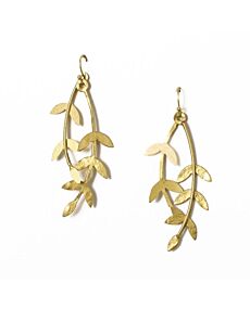 Aamani Linear Vine Dangle Gold Earrings