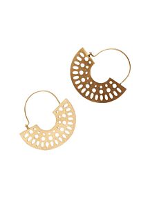 Abhaya Cutout Gold Hoop Earrings