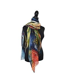Abstract Obsidian Fluid Scarf