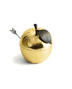 Michael Aram Apple Honey Pot with Spoon - Gold