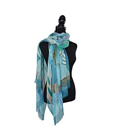 Artful Nanette Blue Floral Scarf