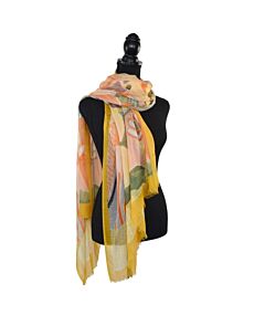 Artful Nanette Yellow Floral Scarf