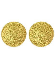 Aztec Calendar Stud Earrings