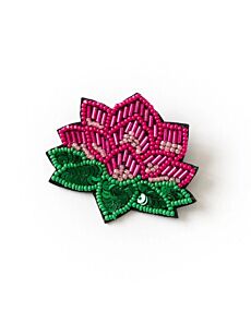 Bala Mani Beaded Lotus Brooch Pin