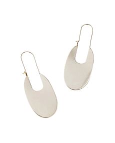 Bhavani Elongated Silver Hoop Earrings