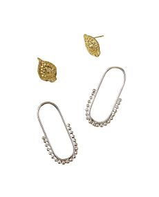Bhavani Hoop & Shield Stud Earrings