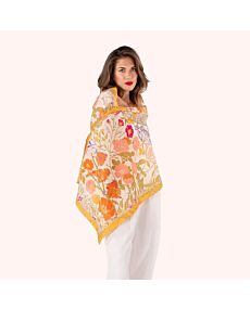 Floral Birds in Bloom Cotton Scarf