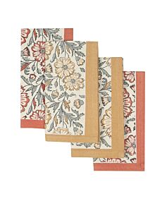 Bloom Sienna Hand Block Printed Napkin Set