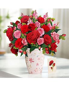 Blooming Roses Grande Pop-Up Flower Bouquet