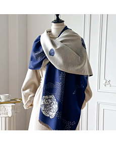 Blossoming Reversible Blue & White Wrap