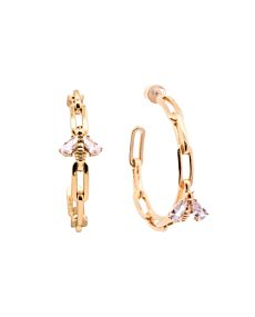 Bumblebee Paperclip Gold Hoop Earrings