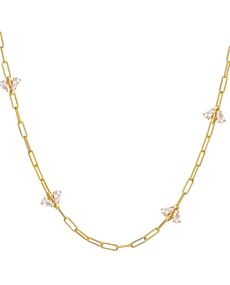 Bumblebee Paperclip Gold Necklace