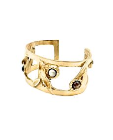 Lock and Key Cage Cuff with Multi Stone Detailing