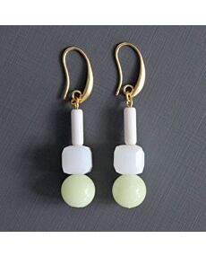 David Aubrey Celadon and White Glass Earrings