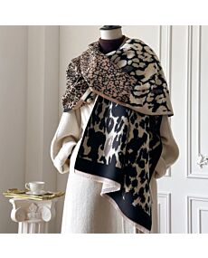 Cheetah Brown and Black Reversible Wrap