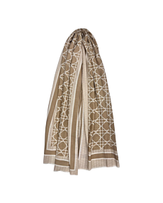 Circle Square Lightweight Beige Scarf