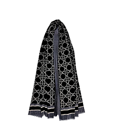 Circle Square Lightweight Black Scarf