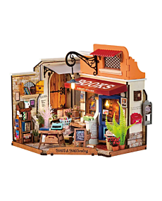 Corner Bookstore DIY Miniature House Kit