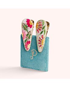 Flora Jeweled Cream Hair Clips