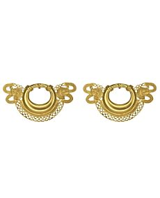 Crescent with Animal Heads Drop Earrings