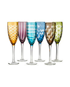 Cuttings Champagne Glass - Six Colors