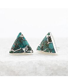 Ellie Triangle Turquoise Studs
