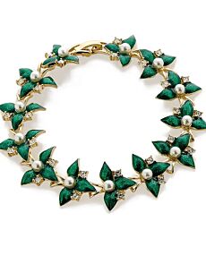 Emerald Flowers Bracelet
