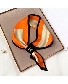 Equestrian Orange Striped H Loop Scarf