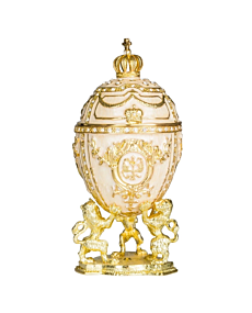 Fabergé Egg Lion Trinket Cream Jewel Box