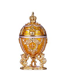 Fabergé Lions & Emperor’s Crown Yellow Easter Egg Trinket Jewel Box