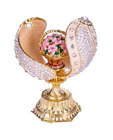 Fabergé Twisted Cream Egg Jewelry Box with Basket