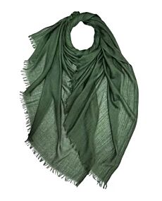 Classic Plain Cotton Blend Scarf - Forest Green