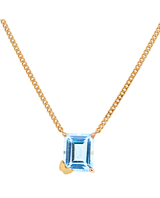 Butterfly Aquamarine Gold Necklace