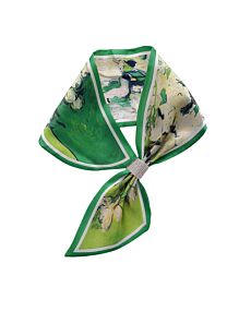Botanical Impression Green Gem Loop Scarf