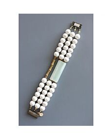David Aubrey Jade and White Turquoise Bracelet