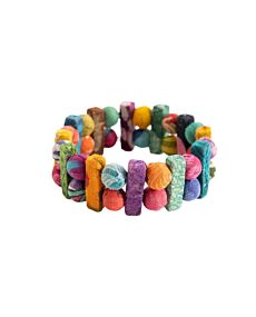 Kantha Stacked Shapes Bracelet