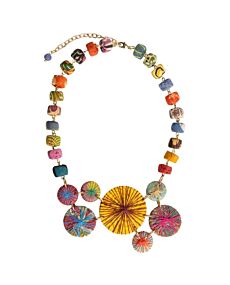 Kantha Threadburst Mosaic Necklace