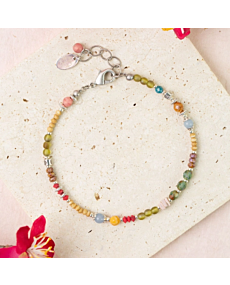 Anne Vaughan Leilani Czech Glass Chalcedony Simple Bracelet