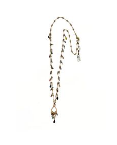 Lock and Key Long Tourmaline Dangle Necklace