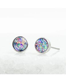 Lora Lavender Silver Stud Earrings