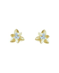 Lotus blossom gold stud earrings