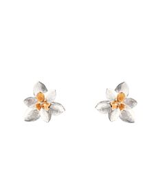 Lotus Blossom Silver Stud Earrings