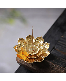 Lotus Shaped Golden Incense Burner