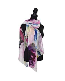 Martinque Watercolor Floral Silk Scarf