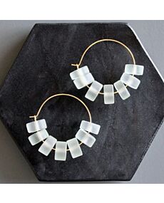David Aubrey Matte Glass Hoop Earrings