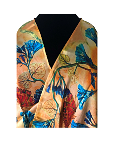Nina J Morning Glory Silk Scarf