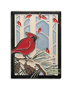 Motawi Winter Cardinals Tile - 6x8