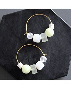 David Aubrey Multi-Stone Hoop Earrings