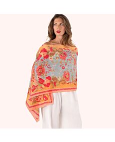 Paisley Poppies Cotton Scarf