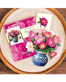 Peony Paradise Mini  Pop-Up Greeting Card